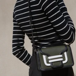 PIERRE HARDY ALPHA HANDBAG Kaki,white,black Clearance