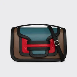 PIERRE HARDY ALPHA MAXI HANDBAG Tobacco,red,bluesky Store