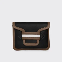 PIERRE HARDY ALPHA POUCH Black,tobacco,white Fashion