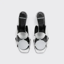 PIERRE HARDY BULLES HEELED MULE Silver Cheap