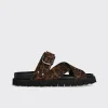 PIERRE HARDY CROSS RIDER FLAT SANDAL Leopard Best Sale