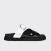 PIERRE HARDY CROSS RIDER FLAT SANDAL Black,white Fashion