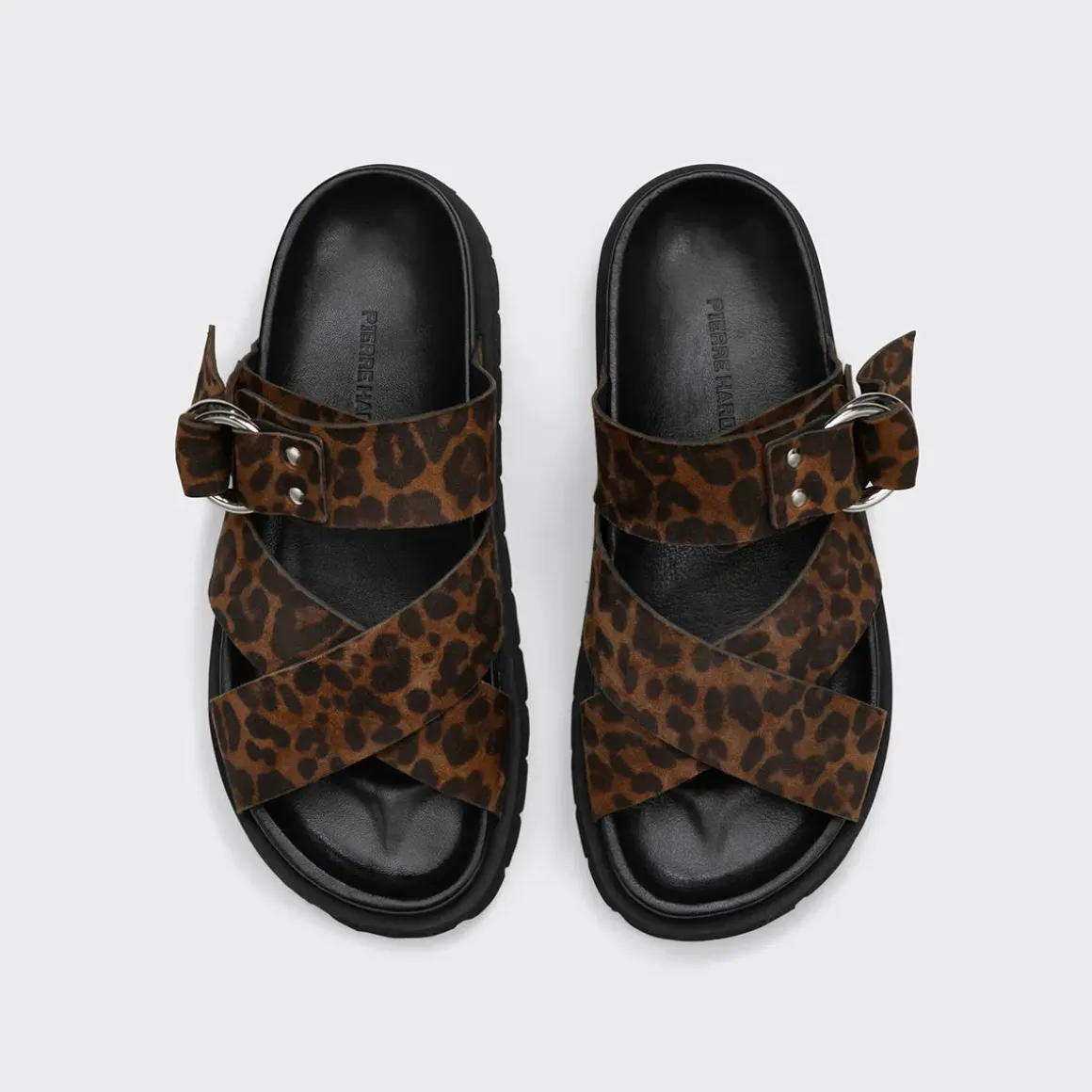 PIERRE HARDY CROSS RIDER FLAT SANDAL Leopard Best Sale