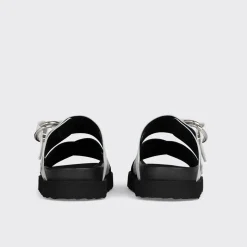 PIERRE HARDY CROSS RIDER FLAT SANDAL Black,white Fashion