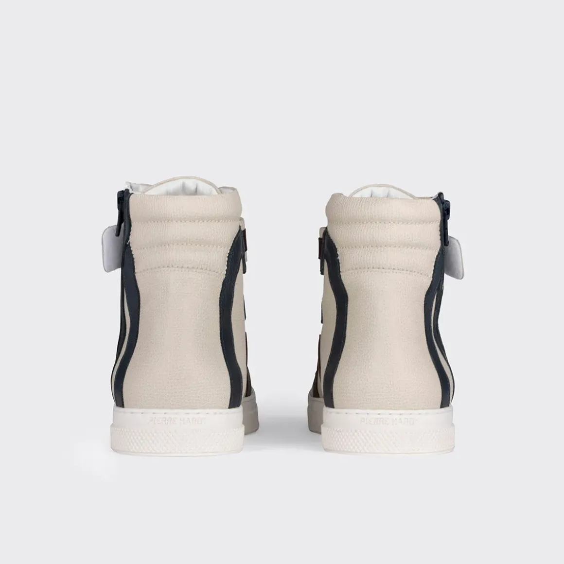 PIERRE HARDY 112 HIGH-TOP SNEAKERS Offwhite,navy,burgundy Cheap