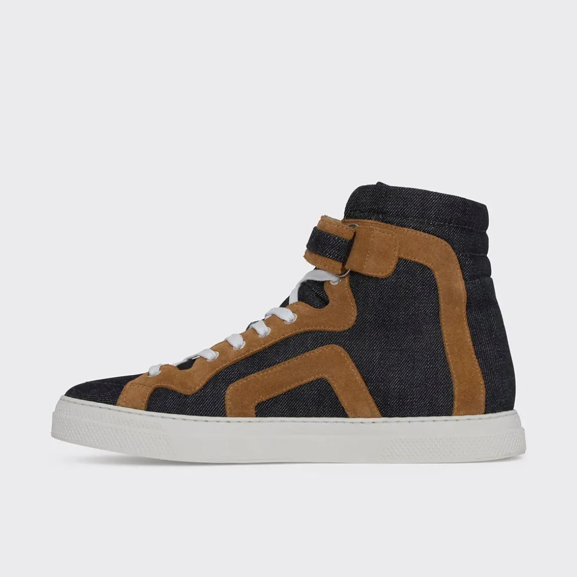 PIERRE HARDY 112 HIGH-TOP SNEAKERS Bluedenim,camel Online