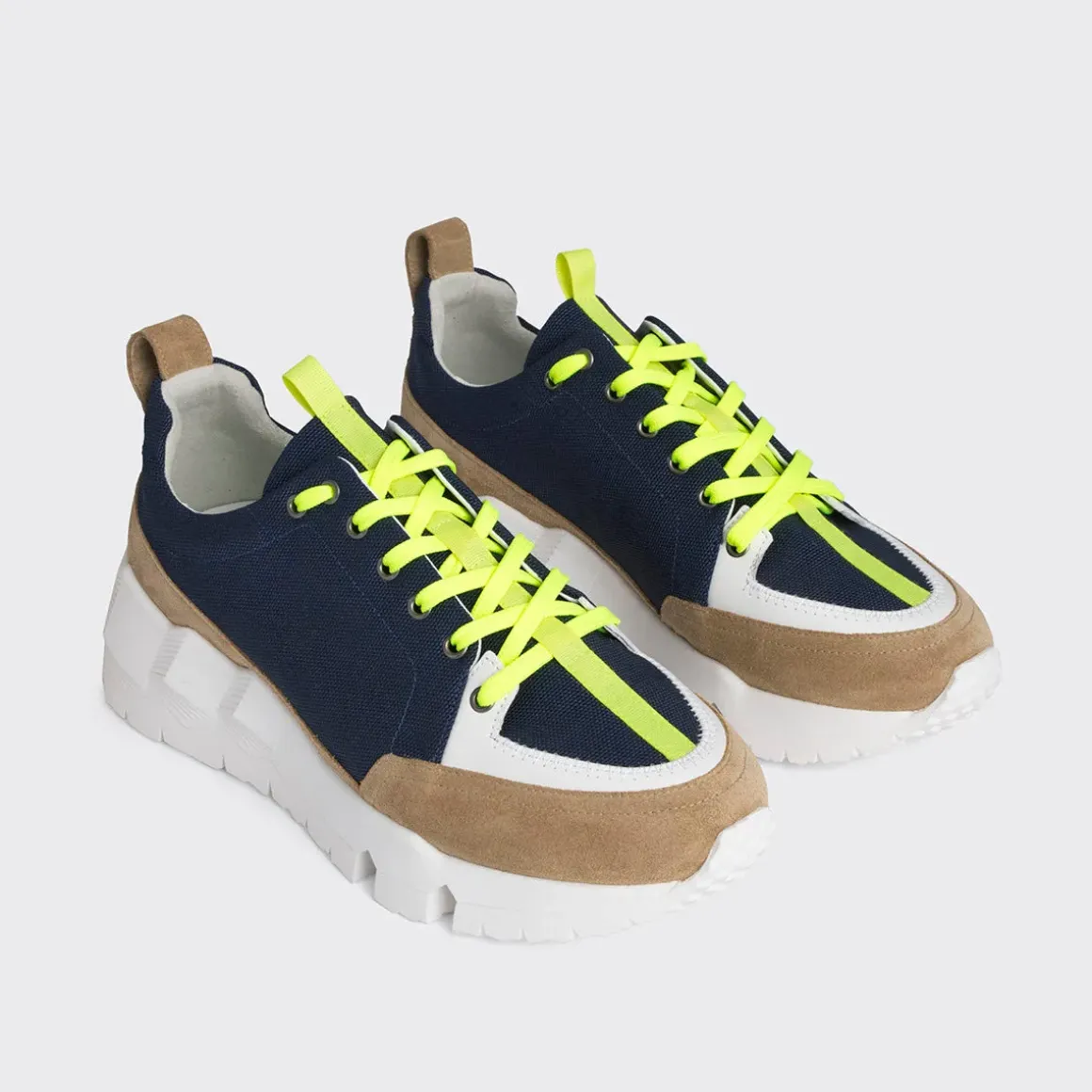 PIERRE HARDY STREET LIFE SNEAKERS Navy,sand,yellow Flash Sale