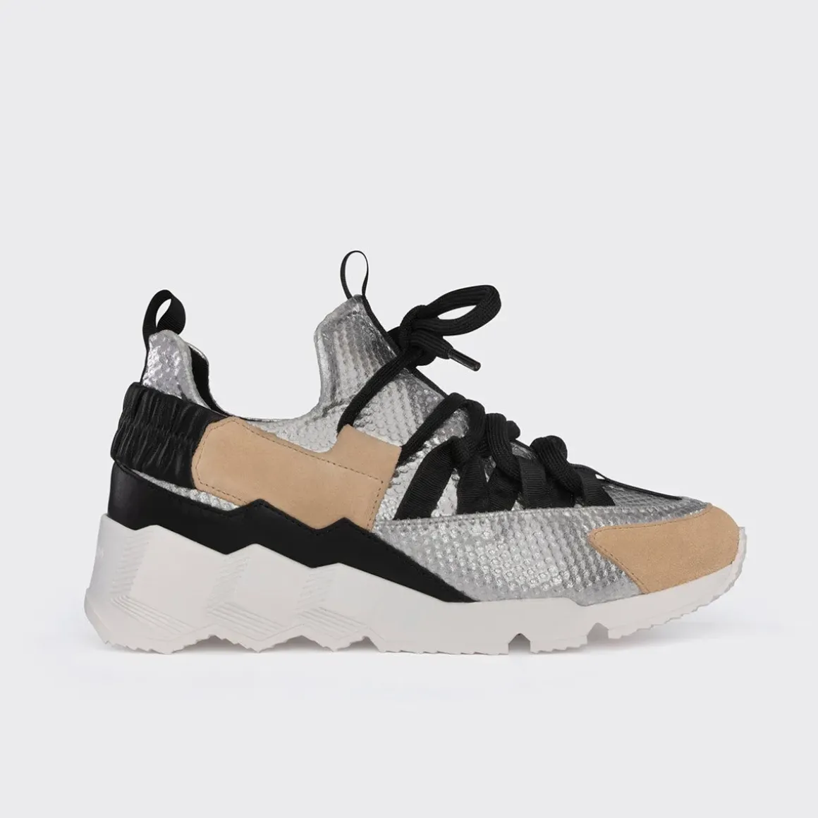 PIERRE HARDY TREK COMET SNEAKERS Silver,black Cheap