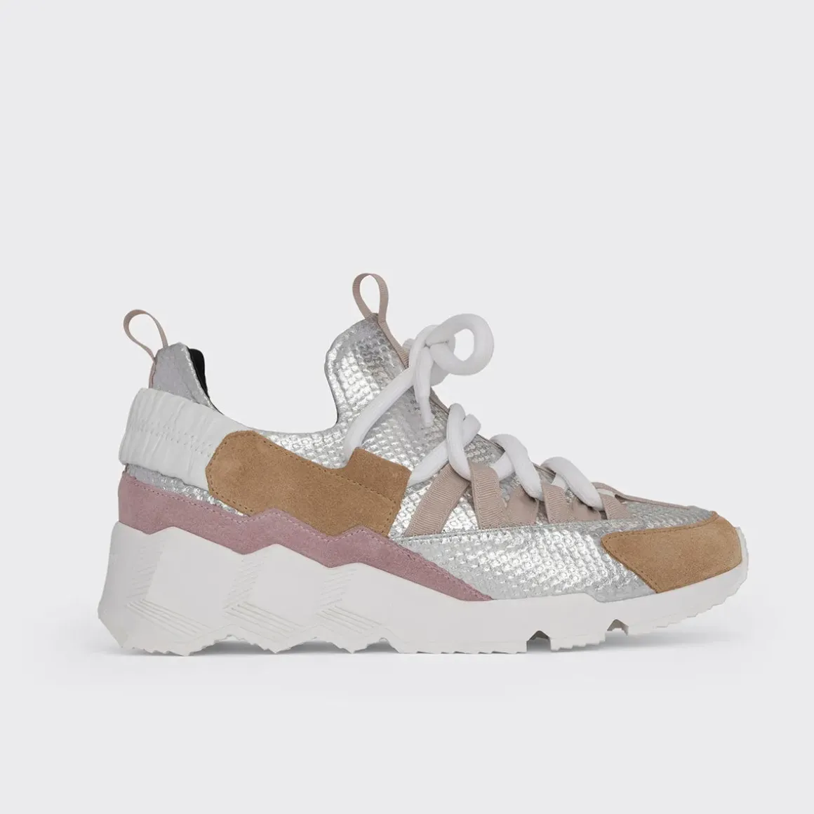 PIERRE HARDY TREK COMET SNEAKERS Silver,sand,pink Best Sale