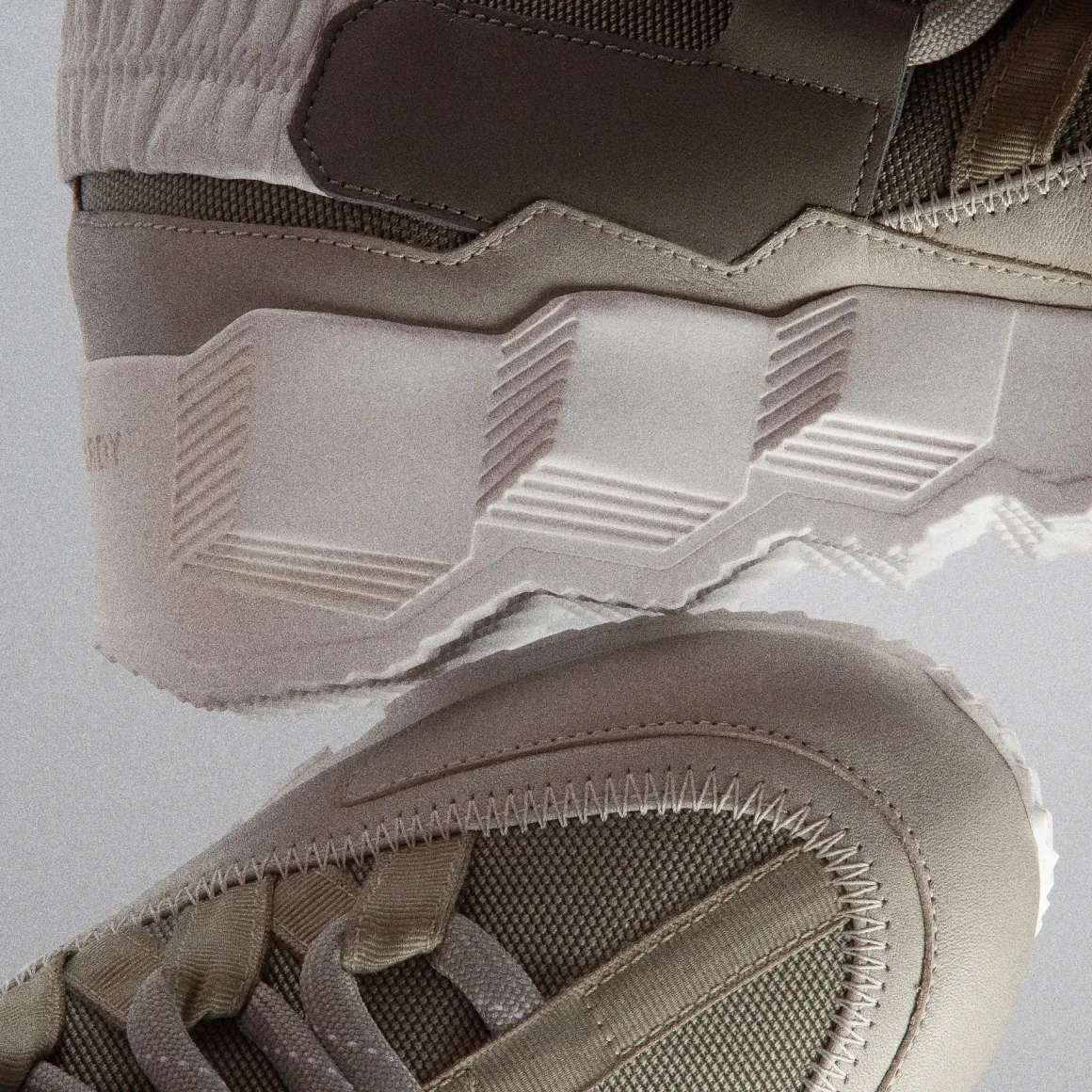 PIERRE HARDY TREK COMET SNEAKERS Kaki,lightgrey,white Hot