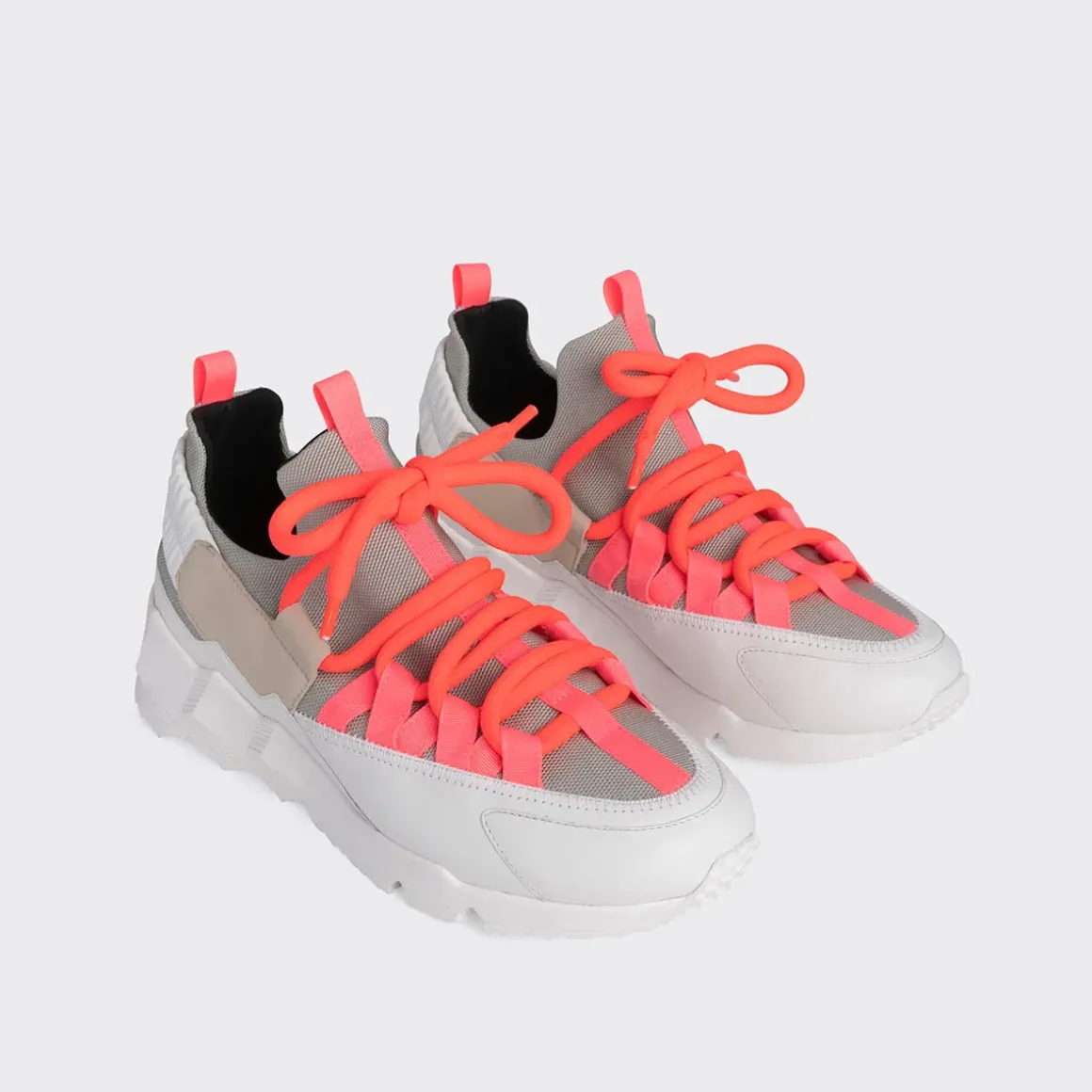 PIERRE HARDY TREK COMET SNEAKERS Lightgrey,white,pink Cheap