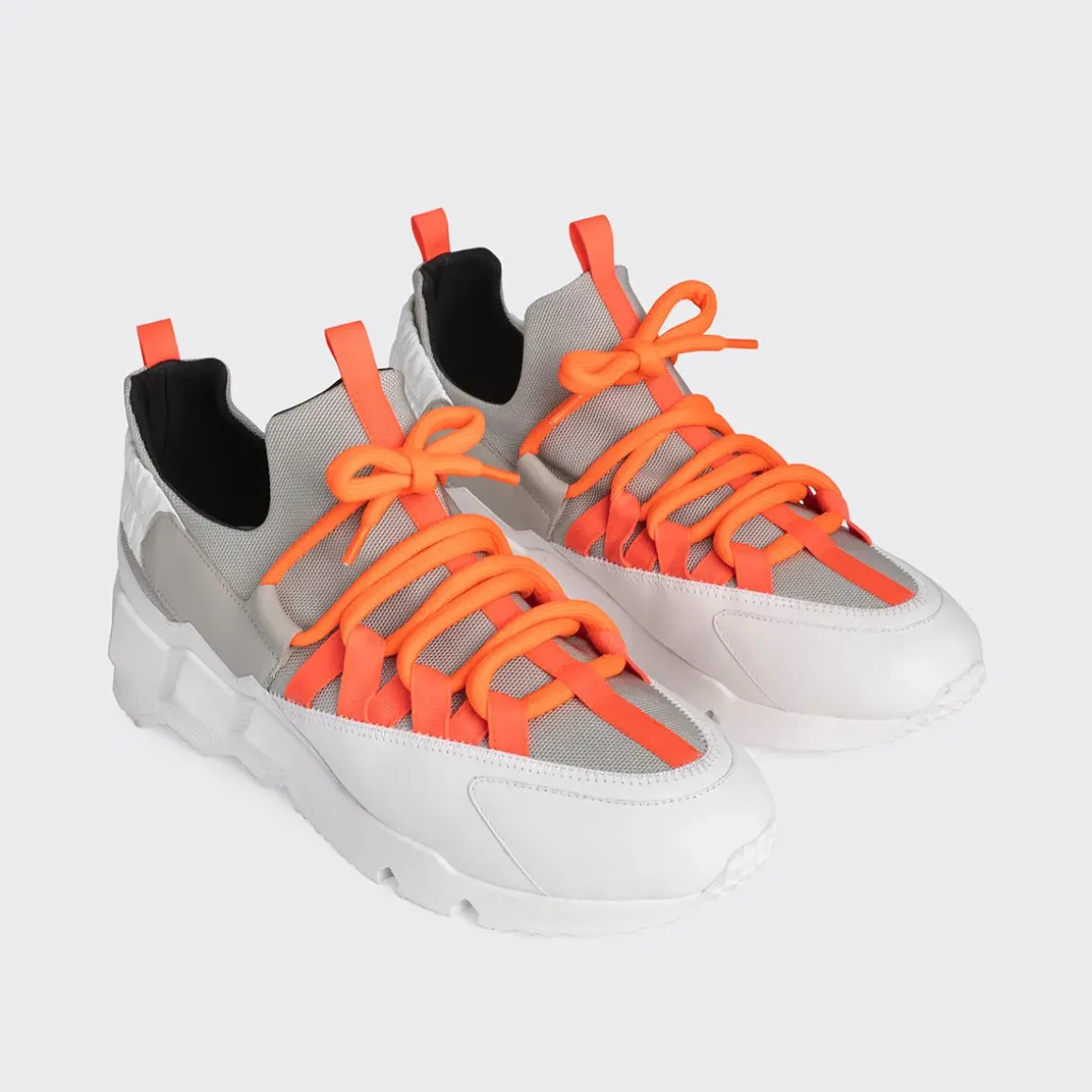 PIERRE HARDY TREK COMET SNEAKERS Lightgrey,white,orange Sale