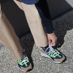 PIERRE HARDY TREK COMET SNEAKERS Sand,navy,yellow Cheap