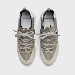 PIERRE HARDY TREK COMET SNEAKERS Kaki,lightgrey,white Hot
