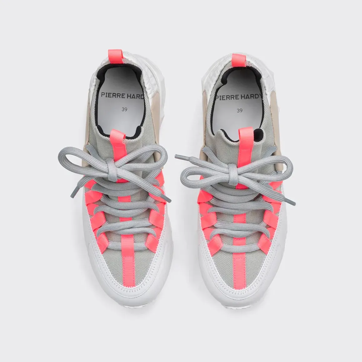 PIERRE HARDY TREK COMET SNEAKERS Lightgrey,white,pink Cheap