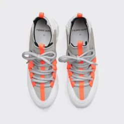 PIERRE HARDY TREK COMET SNEAKERS Lightgrey,white,orange Sale